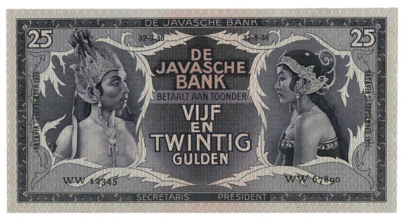 Netherlands - Indies. 25 gulden. Proofseries. Type 1933. Javanese dancers - Proof.