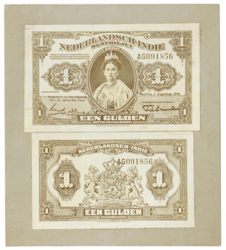Netherlands - Indies. 1 gulden. Photos. Type 1919.