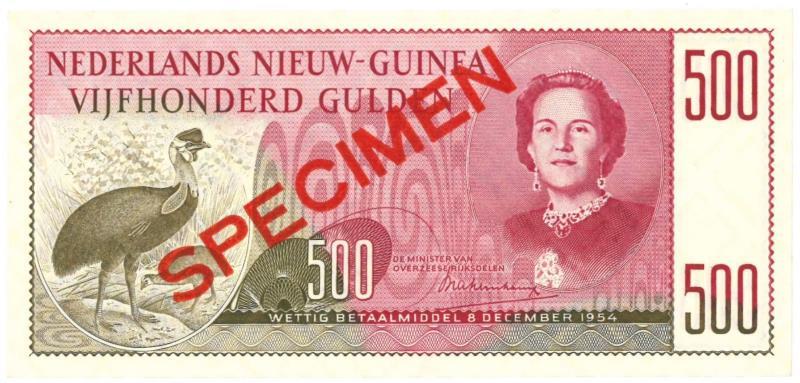 New Guinea. 500 gulden. Banknote. Type 1954. - UNC.