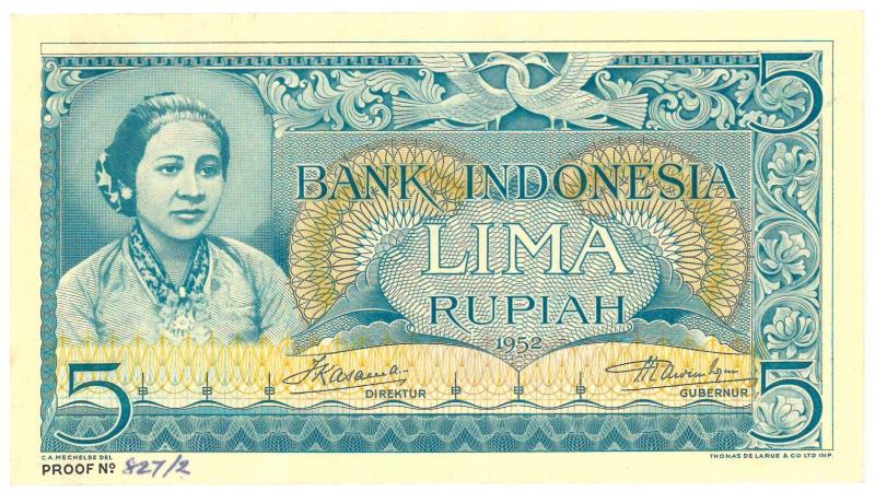 Indonesia. 5 Rupiah. Proofseries. Type 1952. - Proof.
