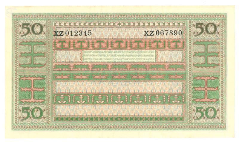 Indonesia. 50 Rupiah. Proofseries. Type 1952. - Proof.