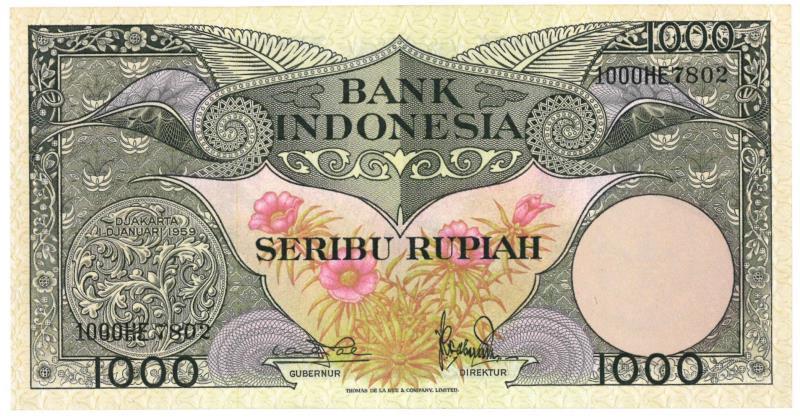 Indonesia. 1000 Rupiah. Banknote. Type 1959. - UNC.