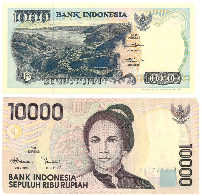 Indonesia. 1000/10000 Rupiah. Banknote. Type 1992/1998. - Extremely Fine.