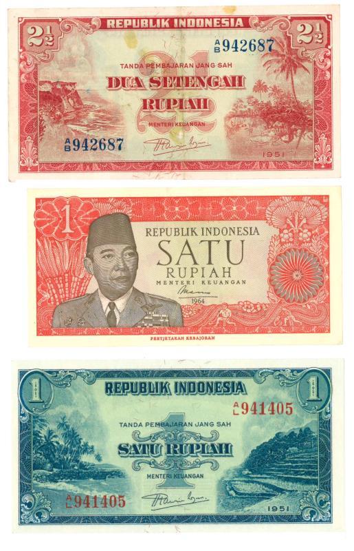 Indonesia. 1/2½ Rupiah. Banknote. - Extremely Fine.