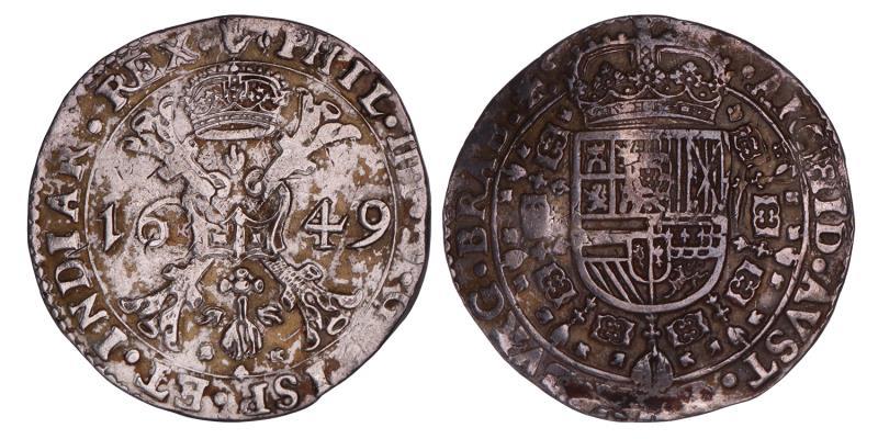 Patagon Philips IV Brabant, Antwerpen 1649. Zeer Fraai.