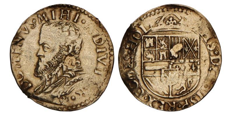 ½ Gouden reaal Holland Philips II. Fraai, opgewreven.