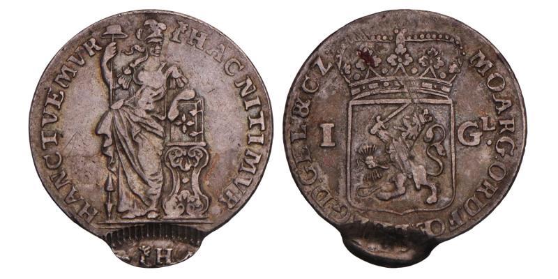 1 Gulden Gelderland Misslag; jaartal onbekend. Zeer Fraai +.