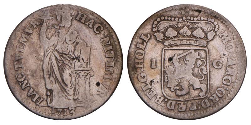 1 Gulden Holland 1713. Fraai.