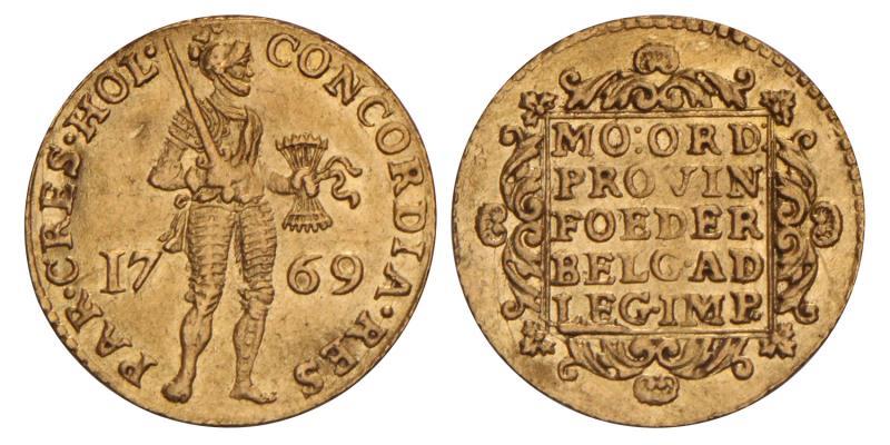 Gouden dukaat Holland 1769. Zeer Fraai / Prachtig.