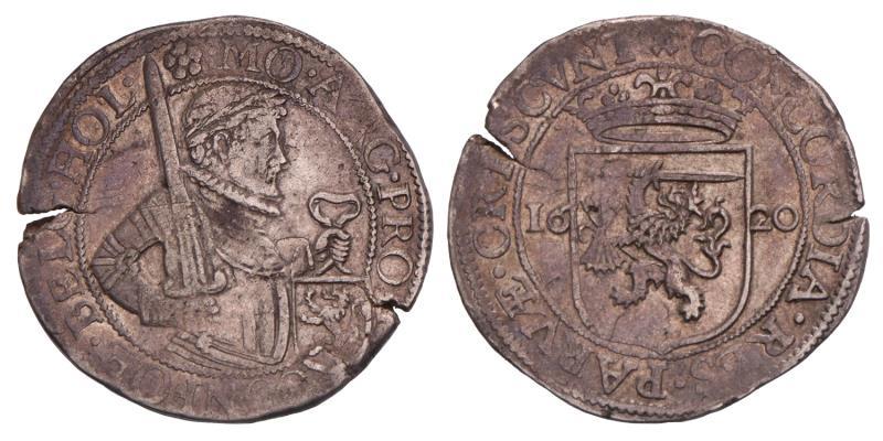 Halve Nederlandse rijksdaalder Holland 1620. Fraai +.