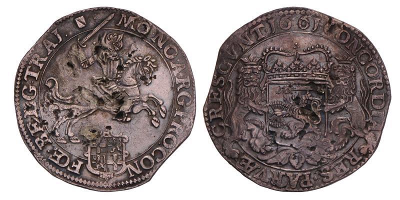 Dukaton of zilveren rijder Utrecht 1661. Fraai.