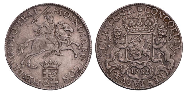 Dukaton of Zilveren Rijder Utrecht 1782. Zeer Fraai +.