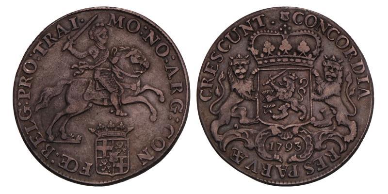 Dukaton of zilveren rijder Utrecht 1793. Zeer Fraai -.