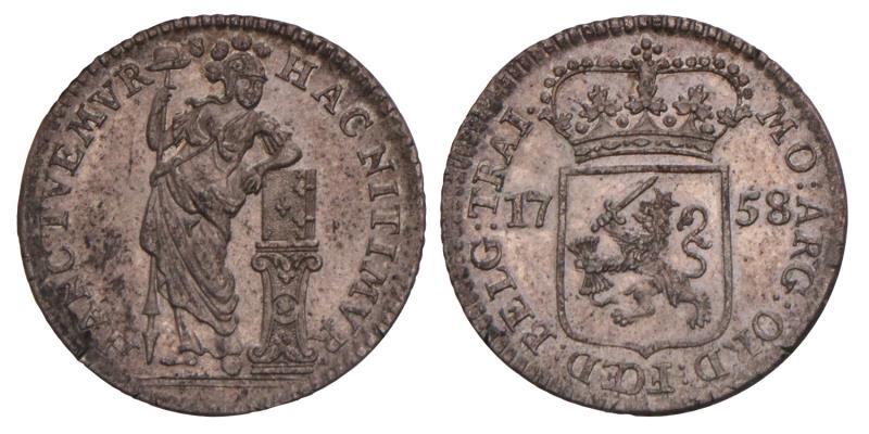 Muntmeesterpenning Utrecht 1758. FDC.