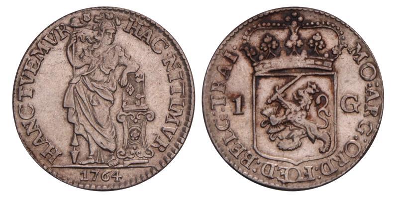 1 Gulden Utrecht 1764. Zeer Fraai.