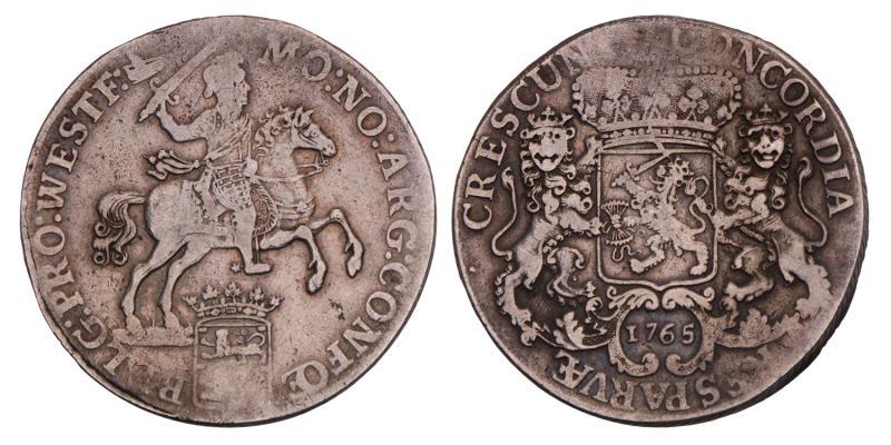 Dukaton of zilveren rijder West-Friesland 1765. Fraai / Zeer Fraai.