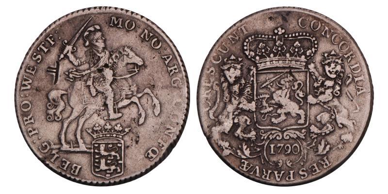 Dukaton of zilveren rijder West-Friesland 1790. Fraai / Zeer Fraai.