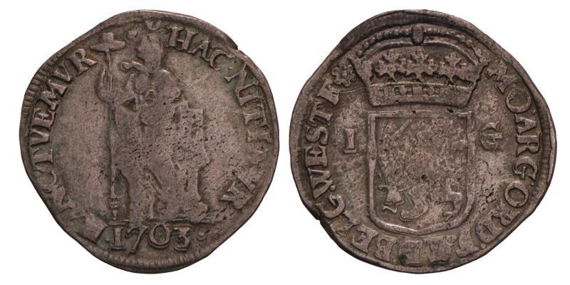 1 Gulden West-Friesland 1703. Fraai +.