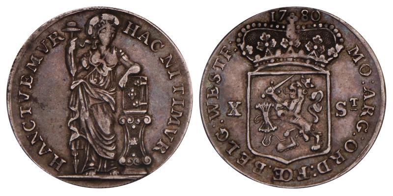 10 Stuiver West-Friesland 1780. Zeer Fraai.