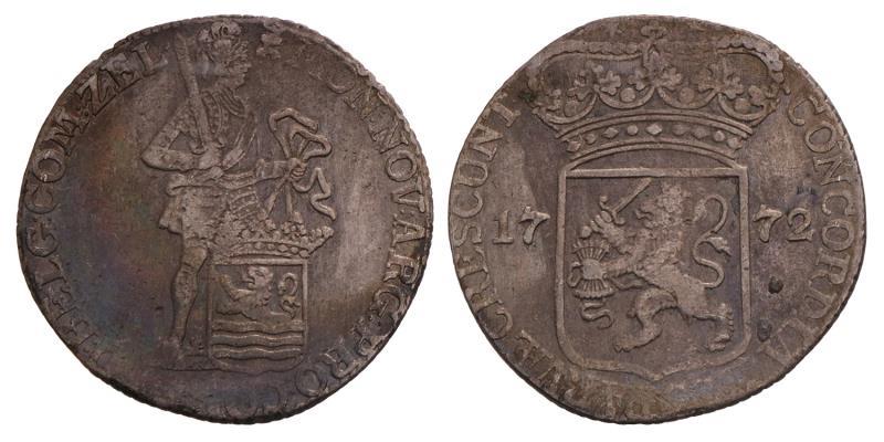 Zilveren dukaat Zeeland 1772. Zeer Fraai -.