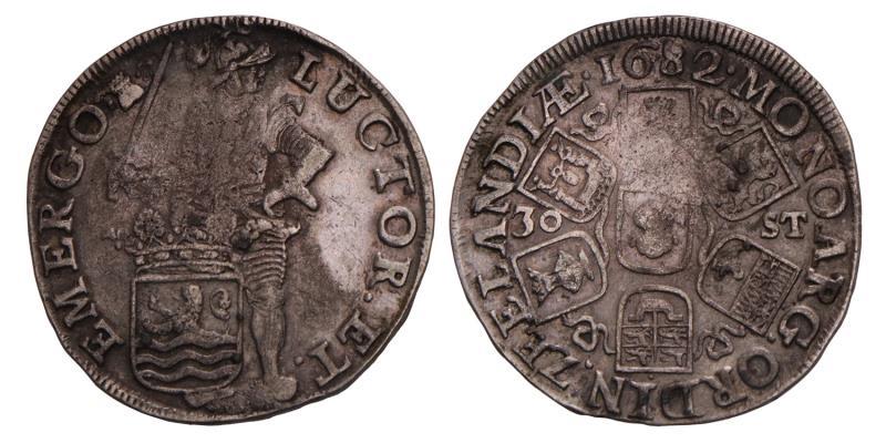 Daalder van 30 stuiver Zeeland 1682. Fraai / Zeer Fraai.