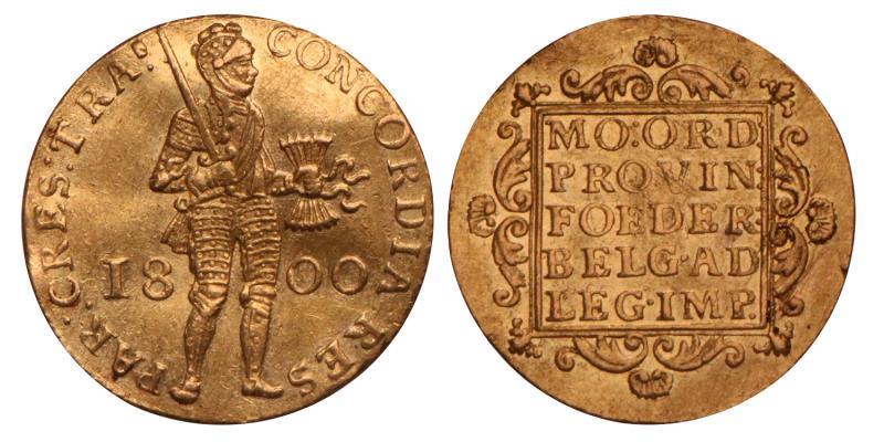 Gouden dukaat Utrecht 1800. Zeer Fraai / Prachtig.