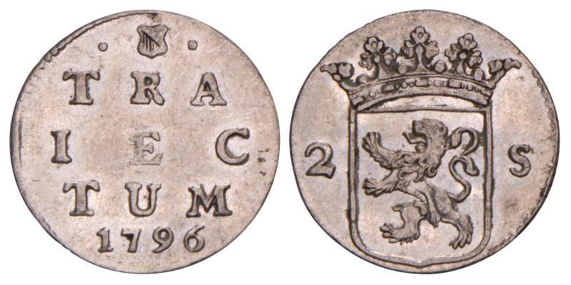 2 Stuiver Utrecht 1796. Zeer Fraai / Prachtig.