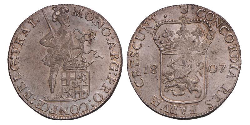 Zilveren Dukaat Lodewijk Napoleon 1807. Prachtig / FDC.