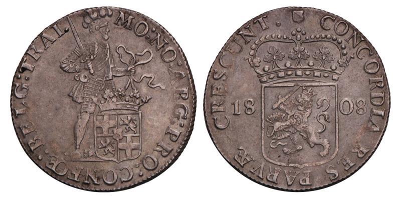 Zilveren dukaat Lodewijk Napoleon 1808. Prachtig.