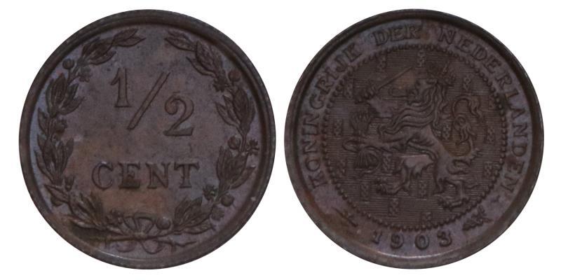 ½ Cent Wilhemina 1903. FDC.