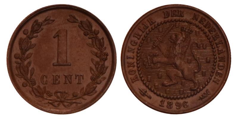 1 Cent Wilhelmina 1896. Prachtig / FDC.