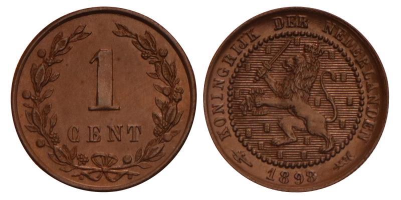 1 Cent Wilhelmina 1898. FDC.