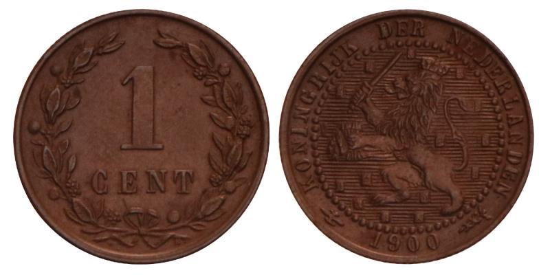 1 Cent Wilhelmina 1900. FDC.