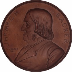 1892. Nederland. Amsterdam. Penning ter ere van C.H. Backer, president van de Rechtbank van Amsterdam.