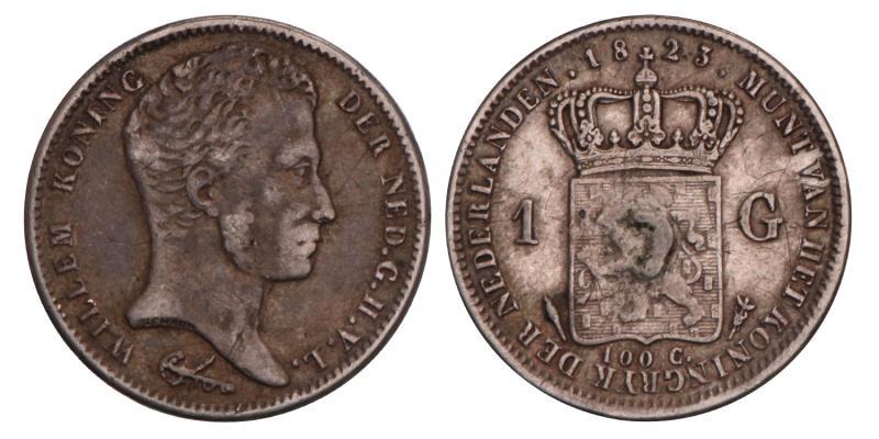 1 Gulden Willem I 1823 U. Fraai.
