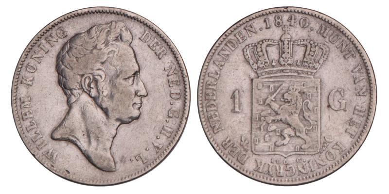 1 Gulden Willem I 1840. Fraai / Zeer Fraai.