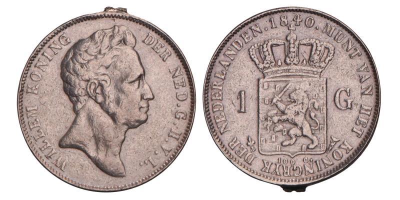 1 Gulden Willem I 1840. Fraai (montage).