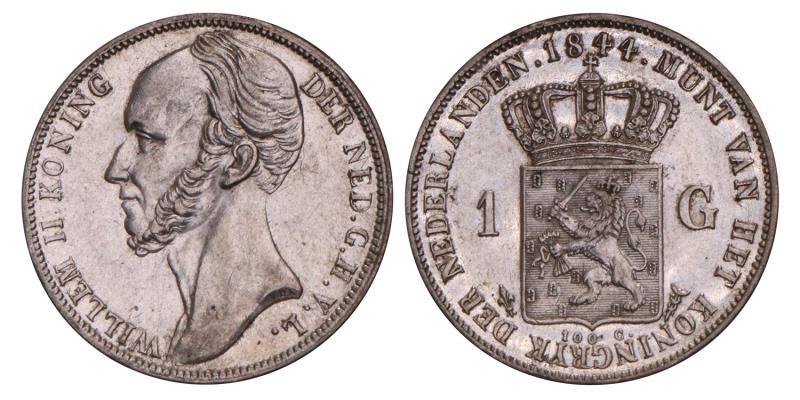1 Gulden Willem II 1844. FDC.