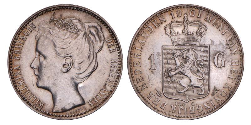 1 Gulden Wilhelmina 1901. FDC.