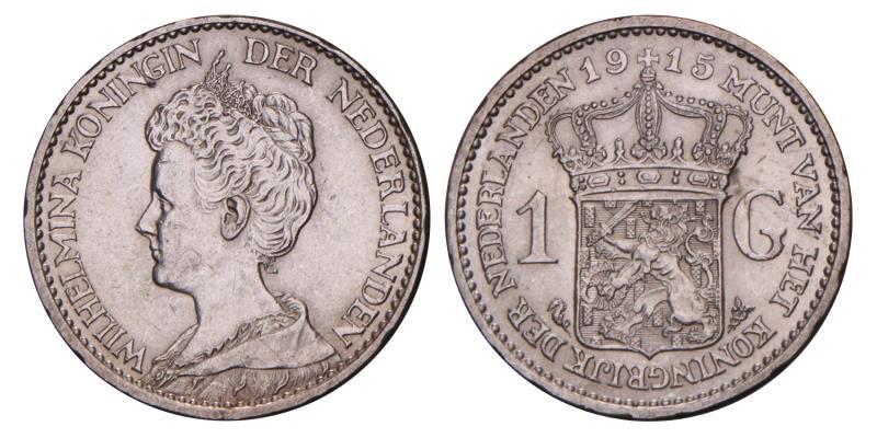 1 Gulden Wilhelmina 1915. FDC -.