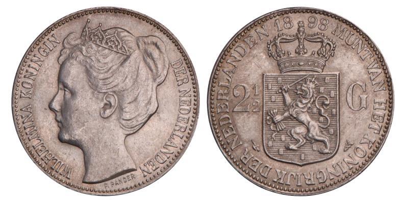 2½ Gulden Wilhelmina 1898. FDC -.