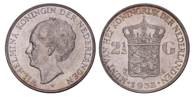2½ Gulden Wilhelmina 1932. FDC.