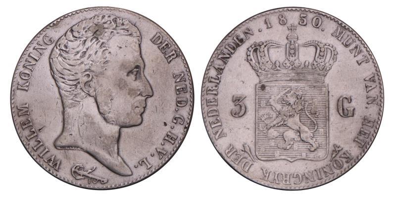3 Gulden Willem I 1830/24. Zeer Fraai -.
