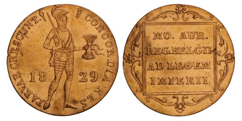 Gouden dukaat Willem I 1829 U. Zeer Fraai.