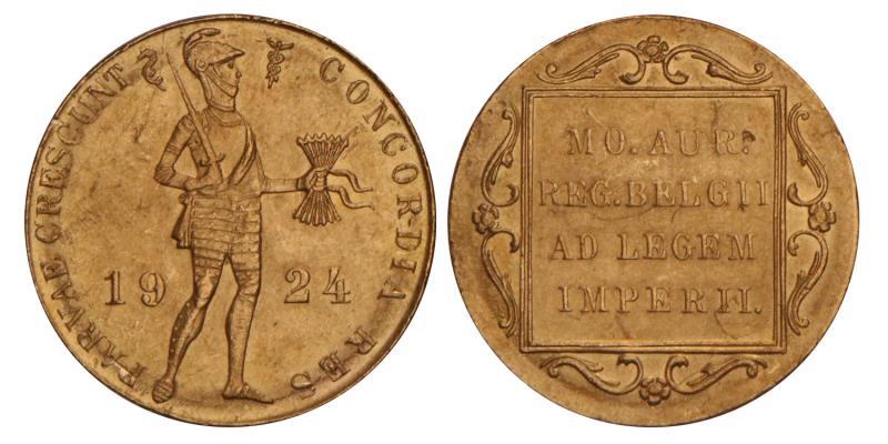 Gouden dukaat Wilhelmina 1924. Prachtig.