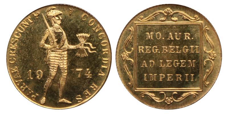 Gouden dukaat Juliana 1974. FDC.