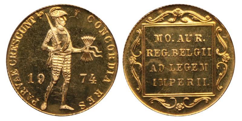 Gouden dukaat Juliana 1974. FDC.