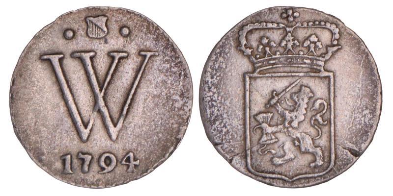 Nederlands West-Indië. 2 Stuiver 1794. Zeer Fraai.