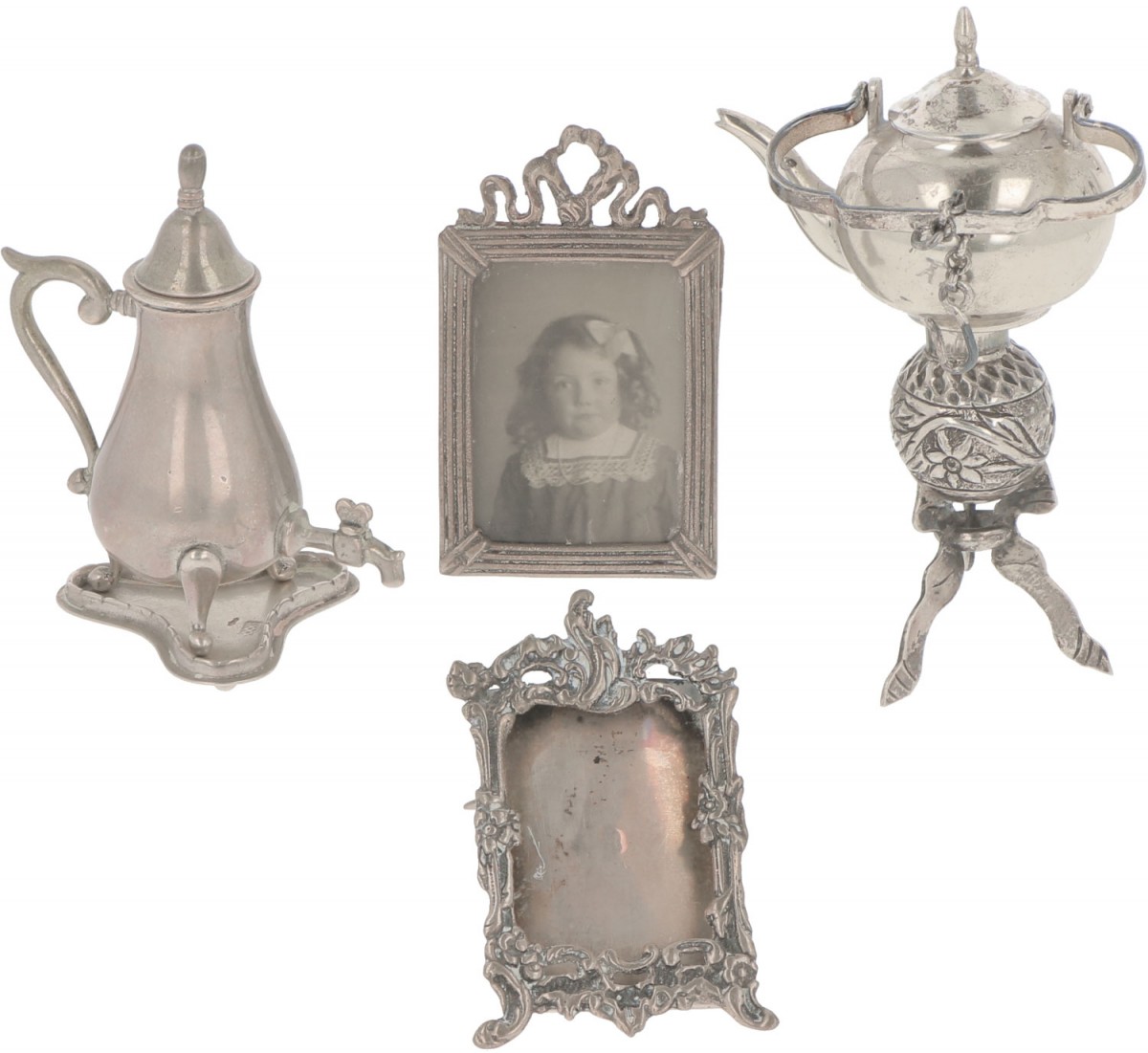 (5) Delig lot miniaturen zilver.