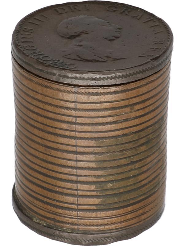 Muntdoosje Engeland halve penny 1799.